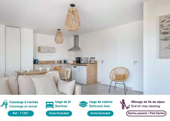 Bel Appartement Pour 6, Vue Mer, 50M Plage